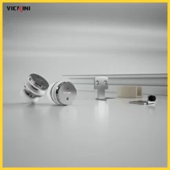Bộ bánh xe kẹp kính 67040.001 PSS inox bóng VICKINI