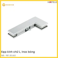 Kẹp Kính Chữ L Inox Bóng Hafele 981.00.663