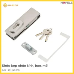 Khóa Kẹp Chân Kính Inox Mờ Hafele 981.50.030