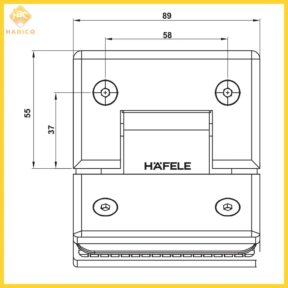 Thông số Bản Lề Kính Kính 135º Hafele 499.05.859