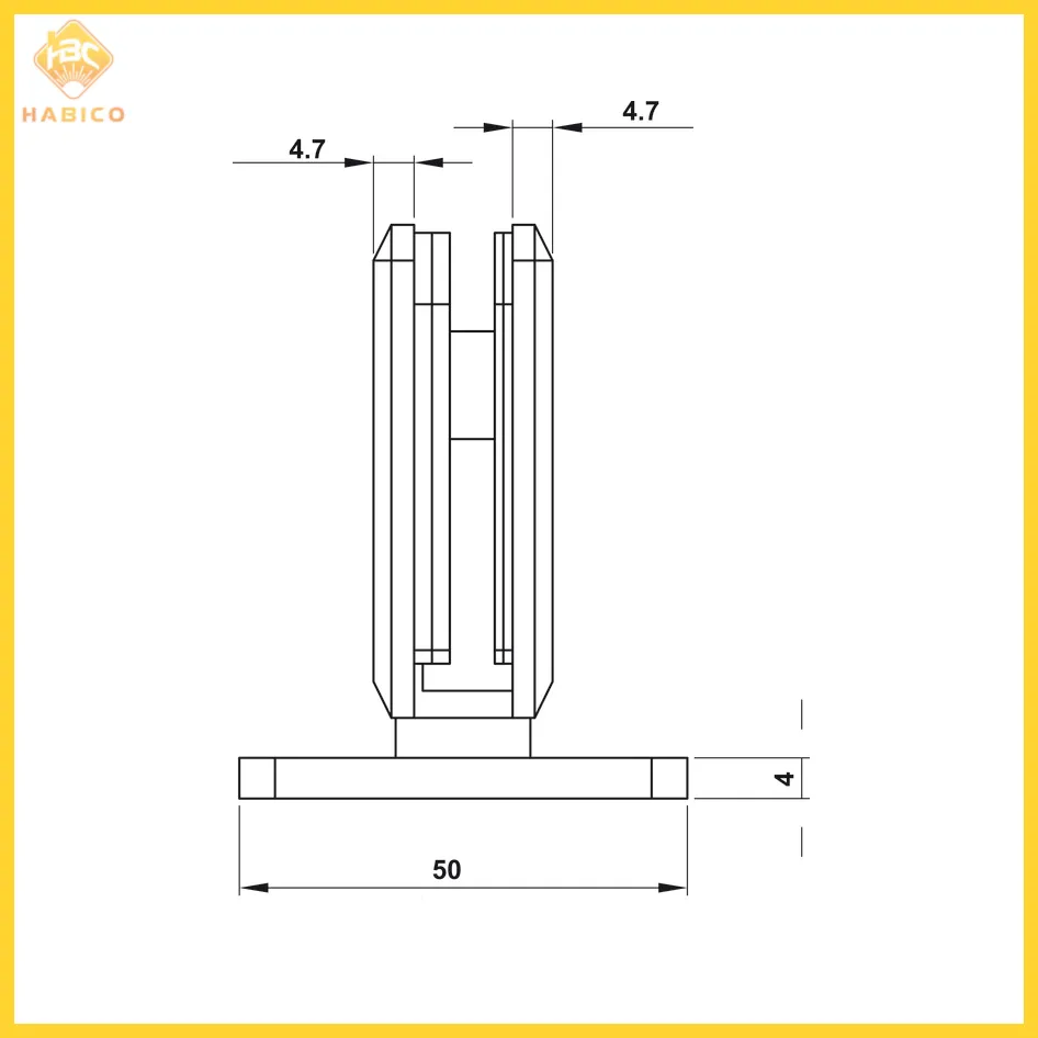 Thông số Bản Lề Kính Tường 90º Hafele 499.05.851 (1)