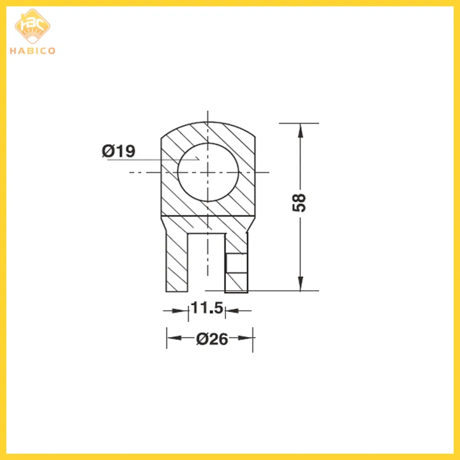 Thông số Bas Giữ Thanh Treo Gắn Kính Hafele 981.52.793