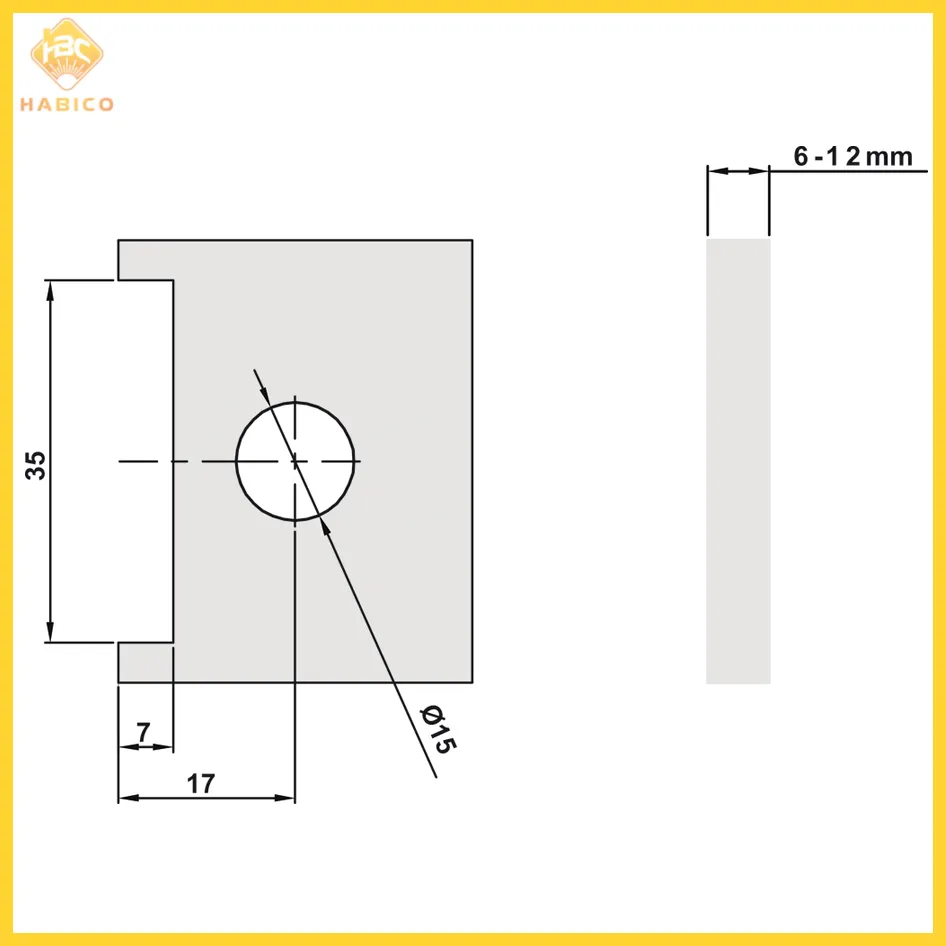Thông số Kẹp Kính Tường 90º Hafele 499.05.861 (2)