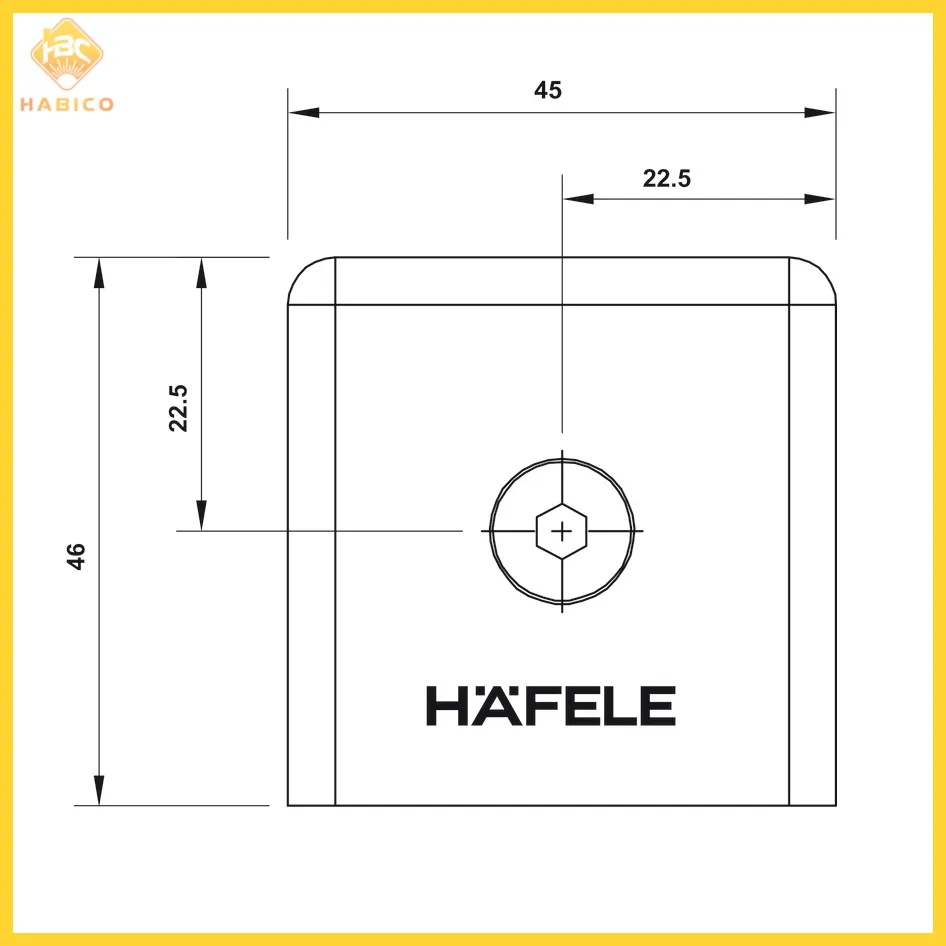 Thông số Kẹp Kính Tường 90º Hafele 499.05.861