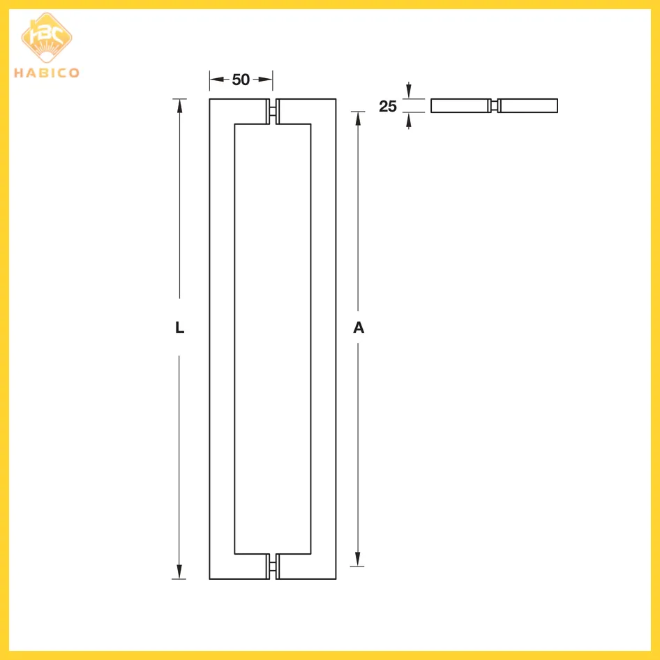 Thông số Tay Nắm Kéo Chữ H Dài 1.100mm Hafele 903.02.000
