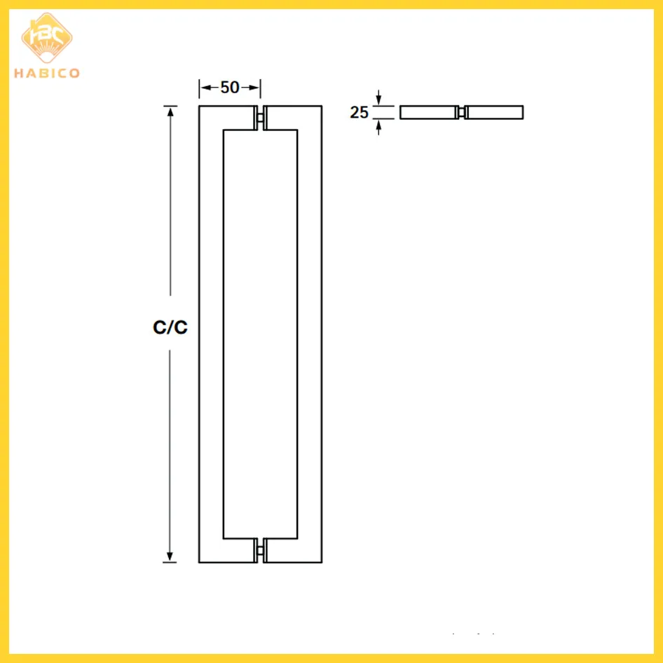 Thông số Tay Nắm Kéo Vuông 1100mm Hafele 903.08.507