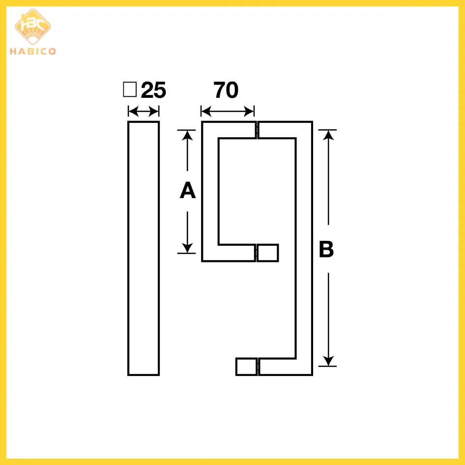 Thông số Tay Nắm Phòng Tắm Kính 450x550mm Hafele 903.02.252