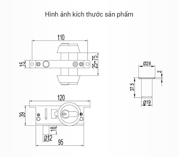Thông số khóa sàn khung nhôm Kin Long KMS51230