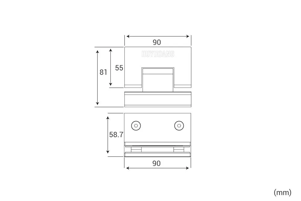 Thông số kỹ thuật Bản lề kính-kính 90K