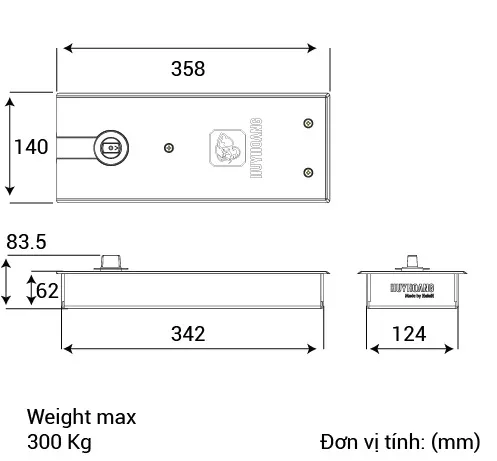 Thông số kỹ thuật Bản lề sàn SS 05 mạ đồng đen American