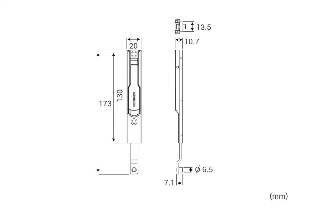 Thông số kỹ thuật Chốt bật AP 01 hệ 55 Sơn đen