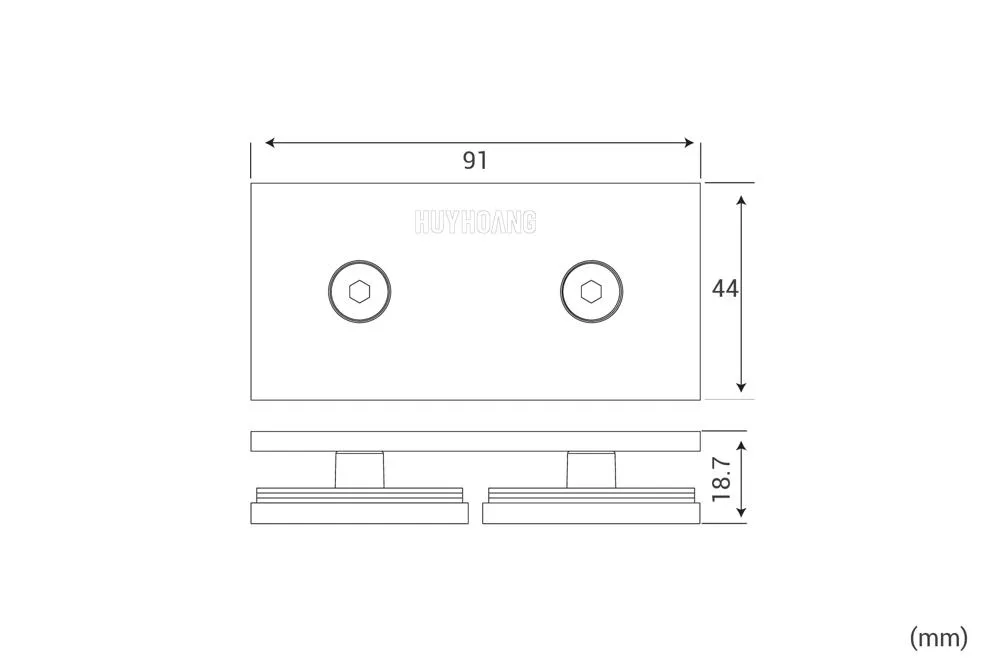 Thông số kỹ thuật Kẹp vách kính - kính 180 độ KV04