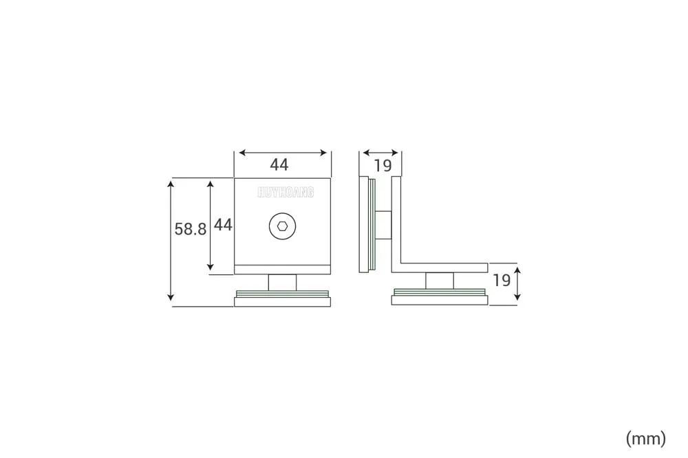 Thông số kỹ thuật Kẹp vách kính - kính 90 độ KV03