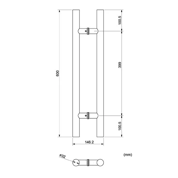 Thông số kỹ thuật Tay cửa 01 - Tay nắm cửa kính