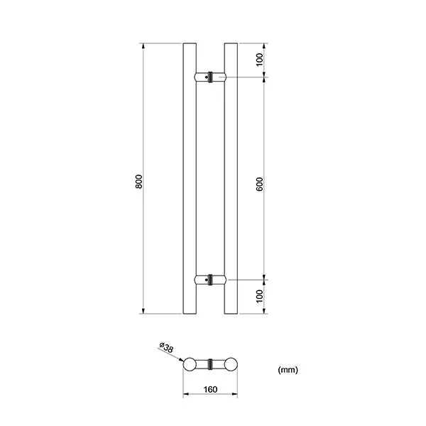 Thông số kỹ thuật Tay cửa 03 - Tay nắm cửa kính