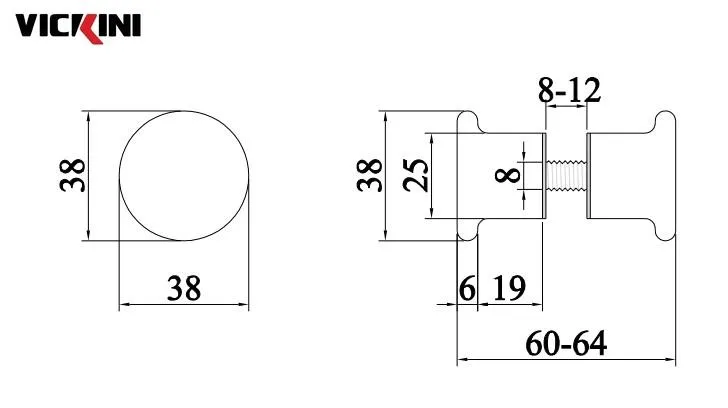 Thông số tay cửa kính VICKINI 69837.001