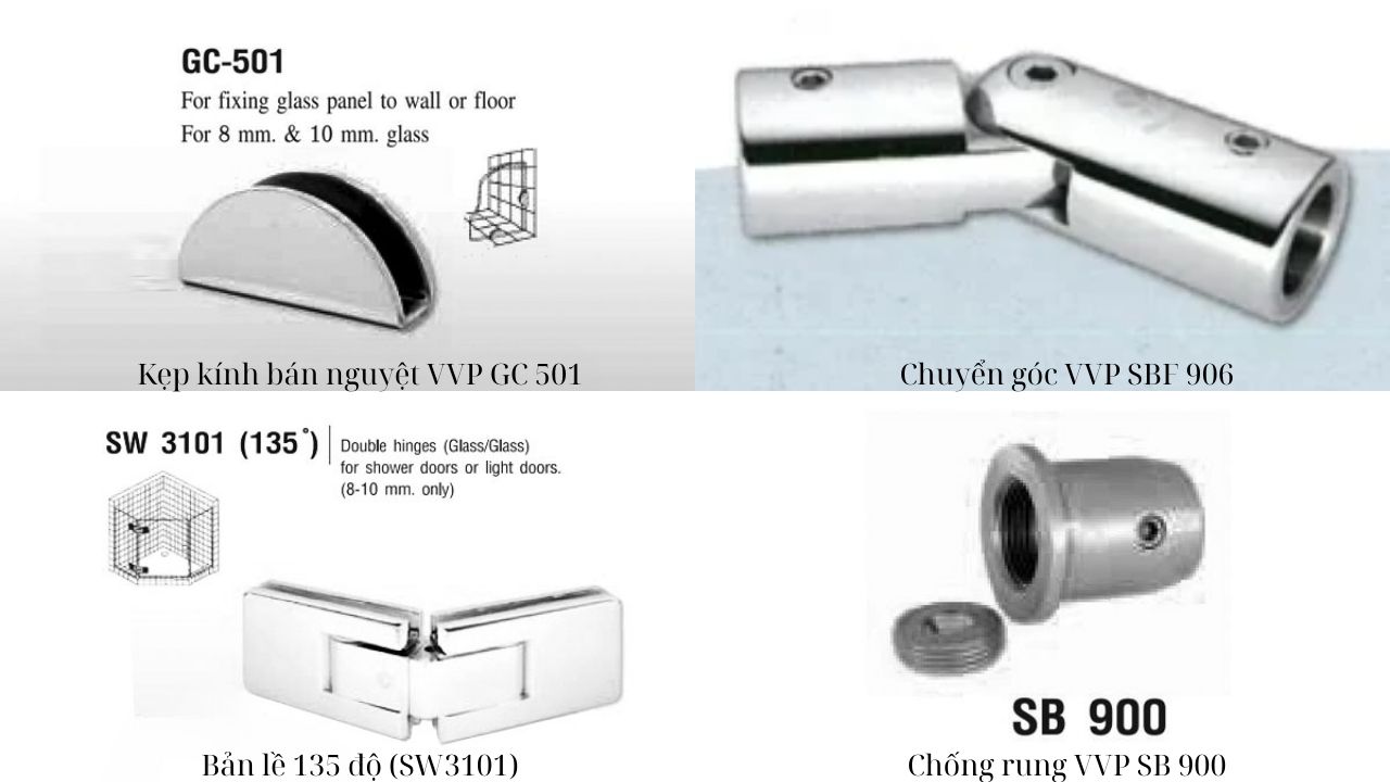 Các loại phụ kiện cabin tắm VVP Các loại phụ kiện cabin tắm VVP