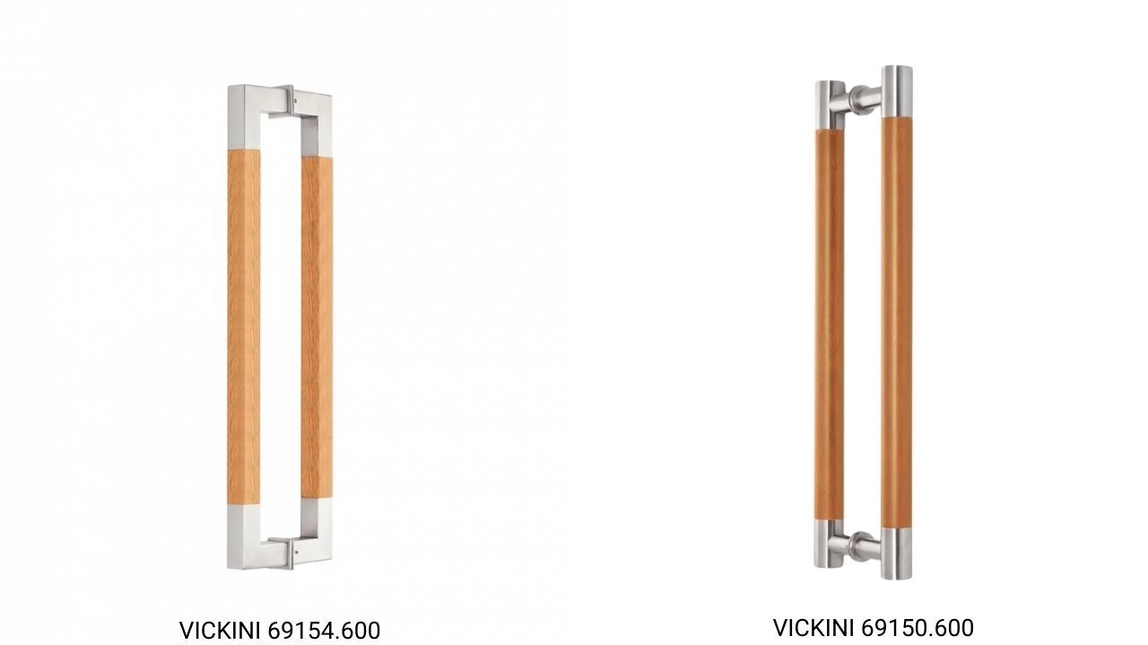 Tay nắm cửa kính phối gỗ Vickini Tay nắm cửa kính phối gỗ Vickini