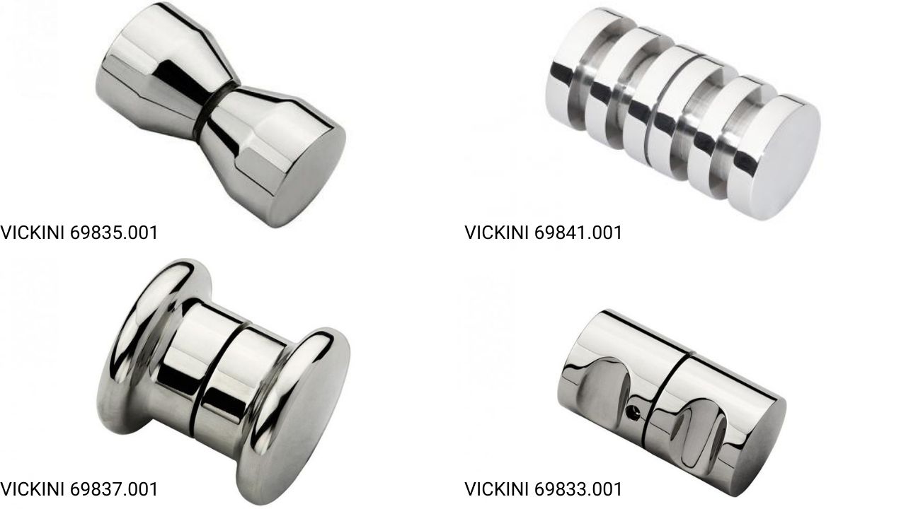 Tay nắm cửa kính trụ nhỏ Vickini Tay nắm cửa kính trụ nhỏ Vickini