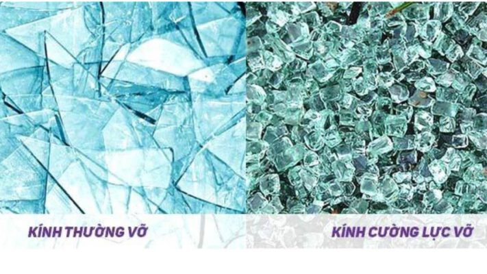 Khi kính cường lực vỡ tạo thành hình hạt ngô