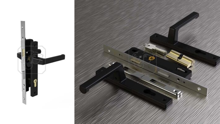 Khóa Tay Nắm Đơn Điểm AP80 Sơn Đen Huy Hoàng