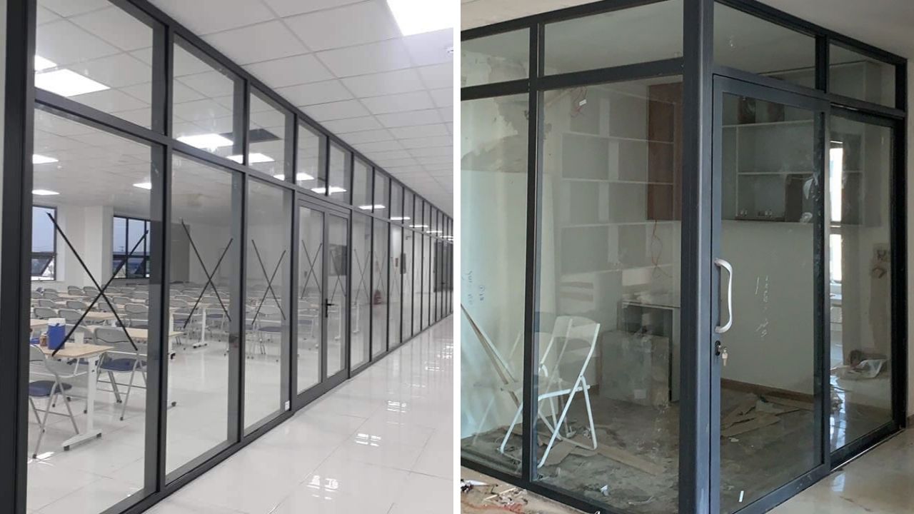 Vách ngăn nhôm kính xingfa hệ 55 Vách ngăn nhôm kính xingfa hệ 55