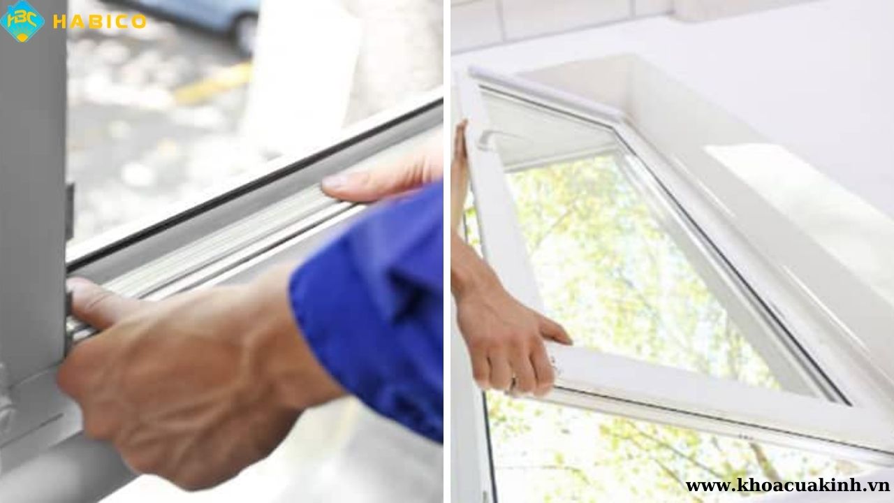 Cửa nhôm bị xệ do cánh cửa quá nặng Cửa nhôm bị xệ do cánh cửa quá nặng