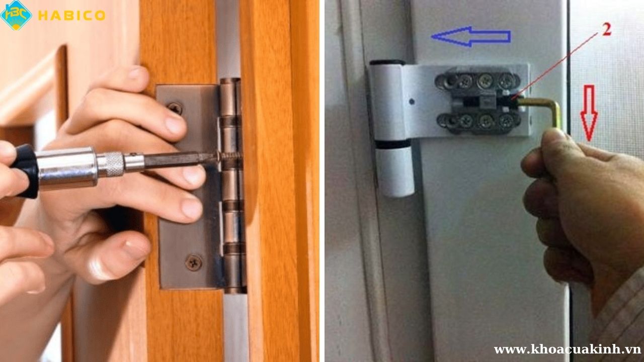 Cửa nhôm bị xệ do lỏng ốc vít Cửa nhôm bị xệ do lỏng ốc vít