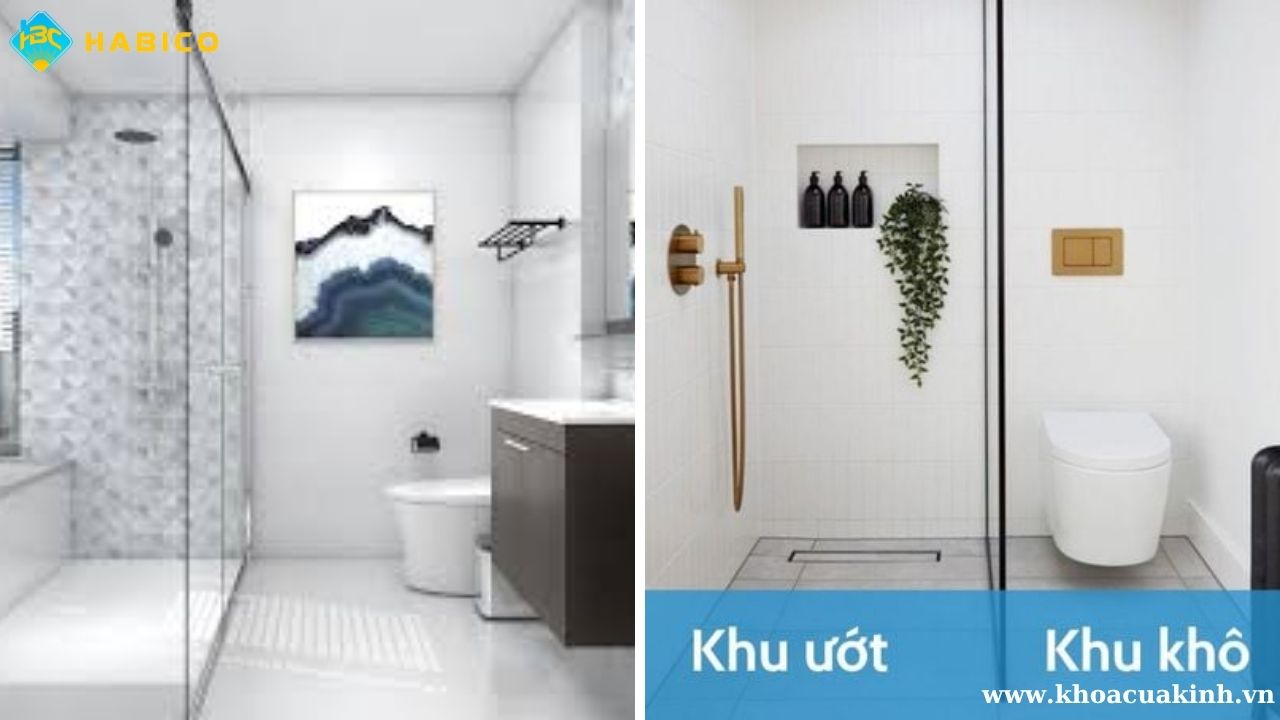 Khu khô và khu ướt trong nhà tắm Khu khô và khu ướt trong nhà tắm