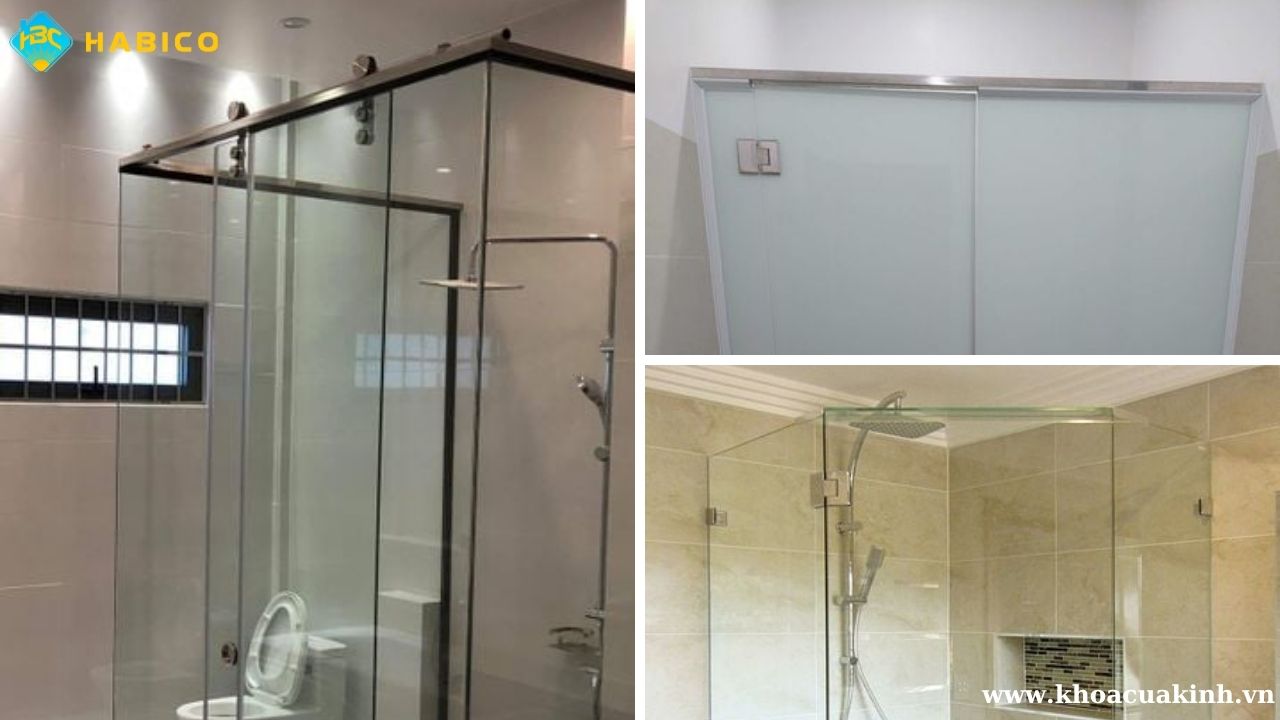 Vách kính nhà tắm dạng mở quay Vách kính nhà tắm dạng mở quay